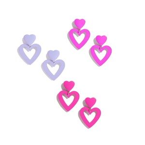 💓Hollowed-Out Hearts🤍 Dangle Earrings 💜~ $17